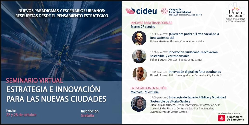 Webinar de CIDEU: “Estrategia e Innovación para las Nuevas Ciudades”