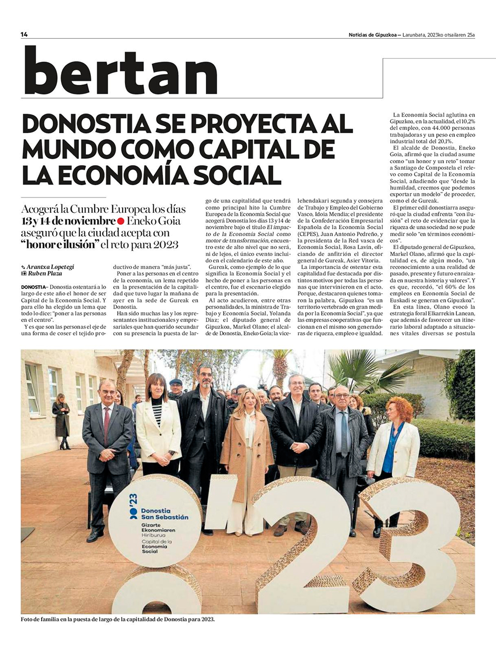 Presentación de la Capital de la Economía Social 2023